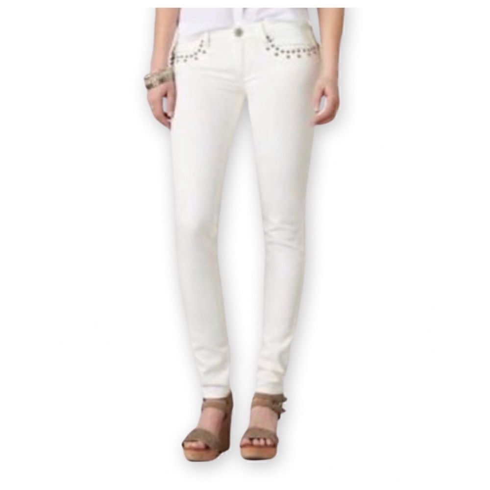 American Eagle AEO White Skinny Studded Jeans Size 0